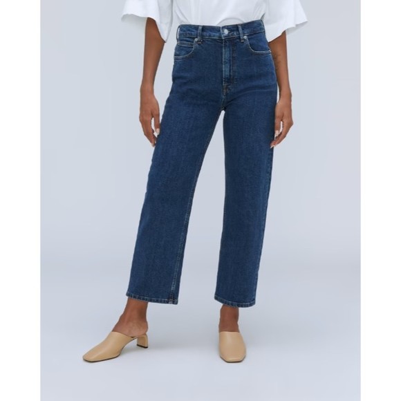 Everlane Denim - Everlane The Way High Wide Leg Jean Organic Cotton Medium Wash Womens Waist 28